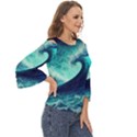 Waves Ocean Sea Tsunami Nautical Cut Out Wide Sleeve Top View3