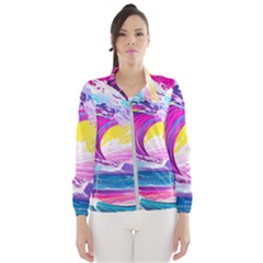 Tsunami Waves Ocean Sea Nautical Nature Water Blue Water Women s Windbreaker