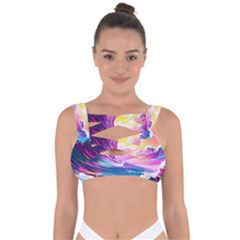 Tsunami Waves Ocean Sea Nautical Nature Water Blue Water Bandaged Up Bikini Top