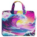 Tsunami Waves Ocean Sea Nautical Nature Water Blue Water MacBook Pro 16  Double Pocket Laptop Bag  View1