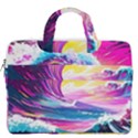 Tsunami Waves Ocean Sea Nautical Nature Water Blue Water MacBook Pro 16  Double Pocket Laptop Bag  View2