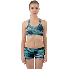 Tsunami Waves Ocean Sea Nautical Nature Water Blue Black Back Web Gym Set by Jancukart