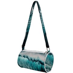 Tsunami Waves Ocean Sea Nautical Nature Water Blue Black Mini Cylinder Bag by Jancukart