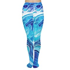 Tsunami Waves Ocean Sea Nautical Nature Abstract Blue Water Tights