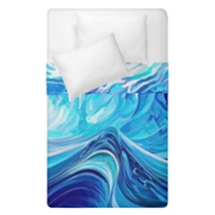 Tsunami Waves Ocean Sea Nautical Nature Abstract Blue Water Duvet Cover Double Side (single Size) by Jancukart