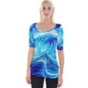 Tsunami Waves Ocean Sea Nautical Nature Abstract Blue Water Wide Neckline Tee View1