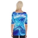 Tsunami Waves Ocean Sea Nautical Nature Abstract Blue Water Wide Neckline Tee View2