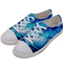 Tsunami Waves Ocean Sea Nautical Nature Abstract Blue Water Men s Low Top Canvas Sneakers View2