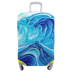 Tsunami Waves Ocean Sea Nautical Nature Abstract Blue Water Luggage Cover (medium) by Jancukart