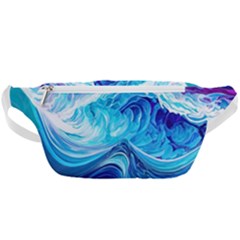 Tsunami Waves Ocean Sea Nautical Nature Abstract Blue Water Waist Bag  by Jancukart