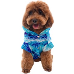 Tsunami Waves Ocean Sea Nautical Nature Abstract Blue Water Dog Coat by Jancukart