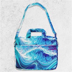 Tsunami Waves Ocean Sea Nautical Nature Abstract Blue Water Macbook Pro 13  Shoulder Laptop Bag  by Jancukart