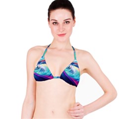 Waves Ocean Sea Tsunami Nautical Nature Water Bikini Top by Jancukart