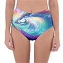 Waves Ocean Sea Tsunami Nautical Nature Water Reversible High-Waist Bikini Bottoms View1