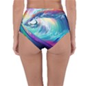 Waves Ocean Sea Tsunami Nautical Nature Water Reversible High-Waist Bikini Bottoms View4