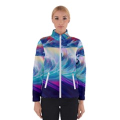 Waves Ocean Sea Tsunami Nautical Nature Water Women s Bomber Jacket