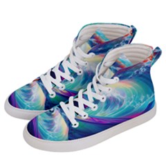 Waves Ocean Sea Tsunami Nautical Nature Water Women s Hi-top Skate Sneakers