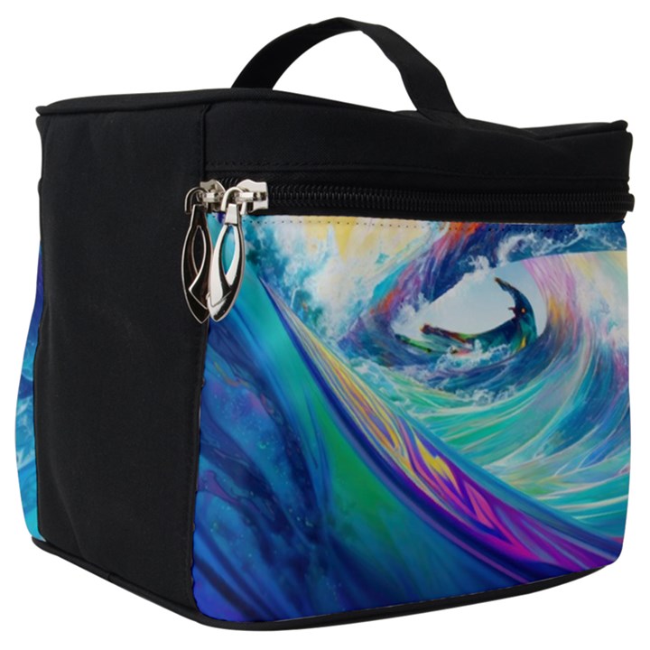 Waves Ocean Sea Tsunami Nautical Nature Water Make Up Travel Bag (Big)