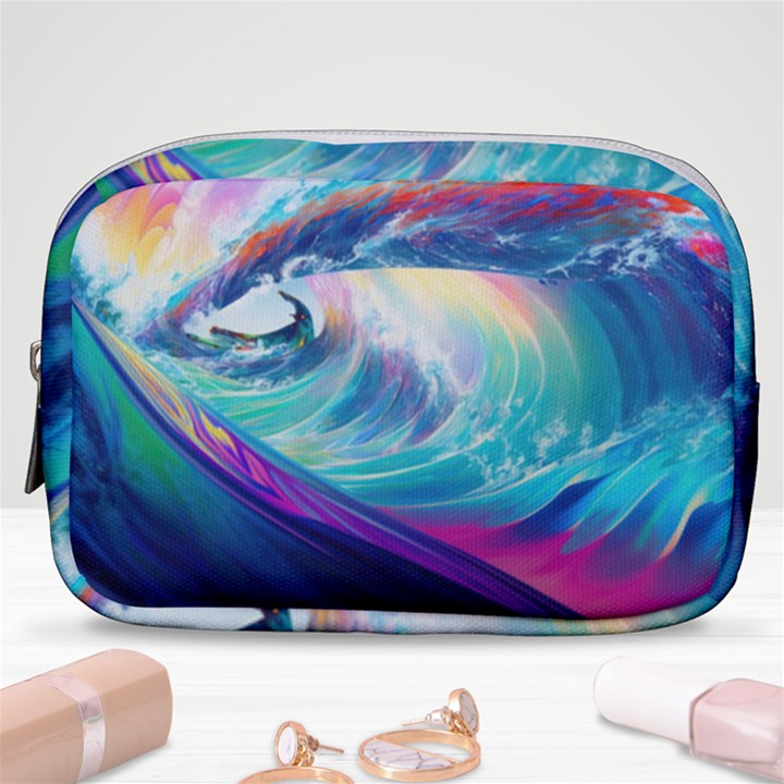 Waves Ocean Sea Tsunami Nautical Nature Water Make Up Pouch (Small)