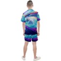 Waves Ocean Sea Tsunami Nautical Nature Water Men s Mesh Tee and Shorts Set View2