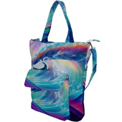 Waves Ocean Sea Tsunami Nautical Nature Water Shoulder Tote Bag by Jancukart