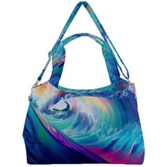 Waves Ocean Sea Tsunami Nautical Nature Water Double Compartment Shoulder Bag by Jancukart