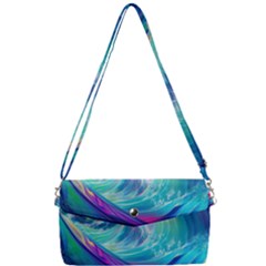 Waves Ocean Sea Tsunami Nautical Nature Water Removable Strap Clutch Bag