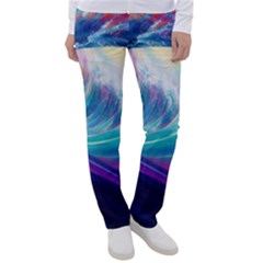 Waves Ocean Sea Tsunami Nautical Nature Water Women s Casual Pants by Jancukart