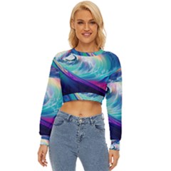 Waves Ocean Sea Tsunami Nautical Nature Water Lightweight Long Sleeve Sweatshirt