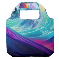 Waves Ocean Sea Tsunami Nautical Nature Water Premium Foldable Grocery Recycle Bag by Jancukart