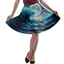 Tsunami Waves Ocean Sea Nautical Nature Water 4 A-line Skater Skirt View1