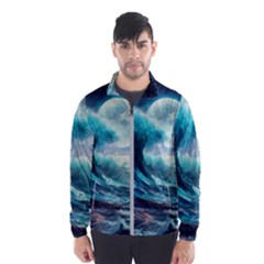 Tsunami Waves Ocean Sea Nautical Nature Water 4 Men s Windbreaker