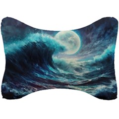 Tsunami Waves Ocean Sea Nautical Nature Water 4 Seat Head Rest Cushion by Jancukart