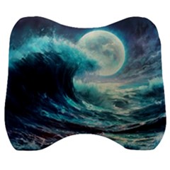 Tsunami Waves Ocean Sea Nautical Nature Water 4 Velour Head Support Cushion