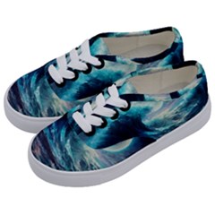 Tsunami Waves Ocean Sea Nautical Nature Water 4 Kids  Classic Low Top Sneakers