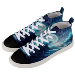 Tsunami Waves Ocean Sea Nautical Nature Water 4 Men s Mid-top Canvas Sneakers