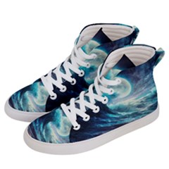 Tsunami Waves Ocean Sea Nautical Nature Water 4 Women s Hi-top Skate Sneakers by Jancukart