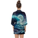 Tsunami Waves Ocean Sea Nautical Nature Water 4 Half Sleeve Chiffon Kimono View2