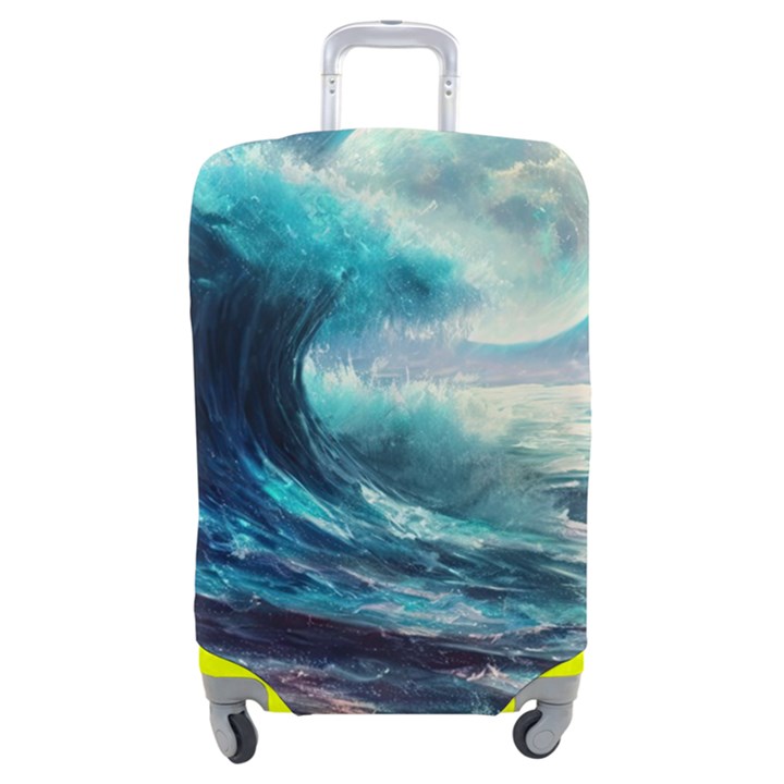 Tsunami Waves Ocean Sea Nautical Nature Water 4 Luggage Cover (Medium)