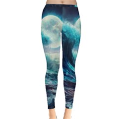 Tsunami Waves Ocean Sea Nautical Nature Water 4 Inside Out Leggings