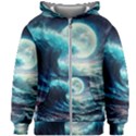 Tsunami Waves Ocean Sea Nautical Nature Water 4 Kids  Zipper Hoodie Without Drawstring View1