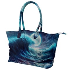 Tsunami Waves Ocean Sea Nautical Nature Water 4 Canvas Shoulder Bag