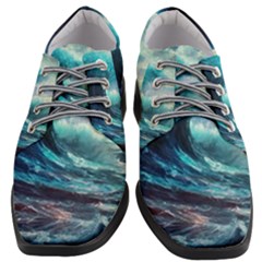 Tsunami Waves Ocean Sea Nautical Nature Water 4 Women Heeled Oxford Shoes