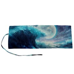 Tsunami Waves Ocean Sea Nautical Nature Water 4 Roll Up Canvas Pencil Holder (s) by Jancukart