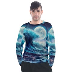 Tsunami Waves Ocean Sea Nautical Nature Water 4 Men s Long Sleeve Raglan Tee