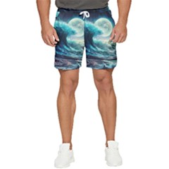 Tsunami Waves Ocean Sea Nautical Nature Water 4 Men s Runner Shorts