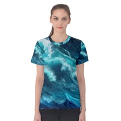 Thunderstorm Tsunami Tidal Wave Ocean Waves Sea Women s Cotton Tee