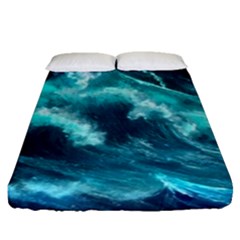 Thunderstorm Tsunami Tidal Wave Ocean Waves Sea Fitted Sheet (queen Size)