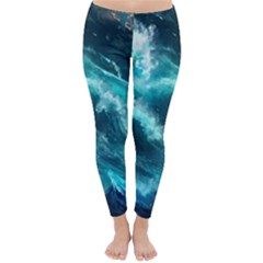 Thunderstorm Tsunami Tidal Wave Ocean Waves Sea Classic Winter Leggings