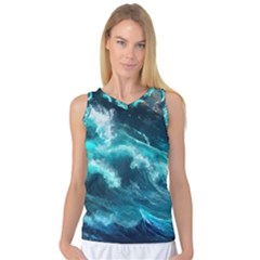 Thunderstorm Tsunami Tidal Wave Ocean Waves Sea Women s Basketball Tank Top by Jancukart